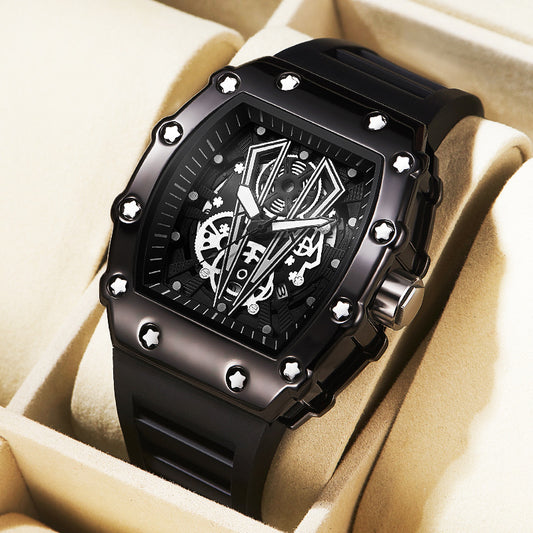 Barrel-shaped New Luxury Men's Quartz Wristwatch