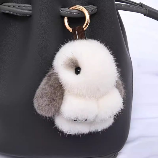 Cute and Stylish Plush Bunny Keychain