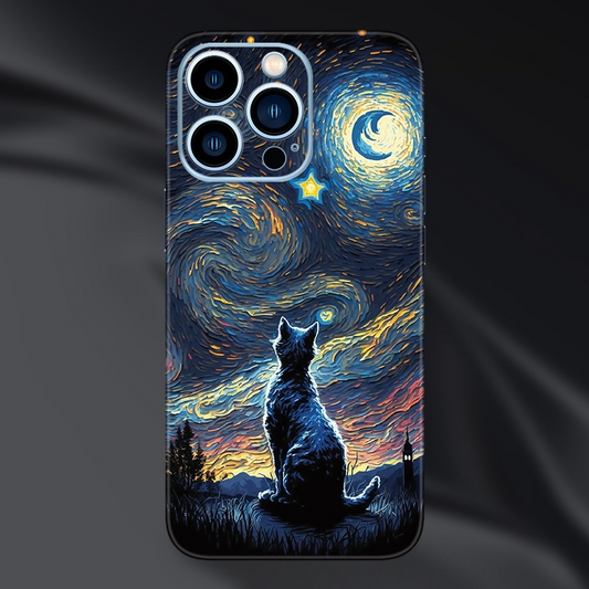 A Cat Gazing at the Stars iPhone Case