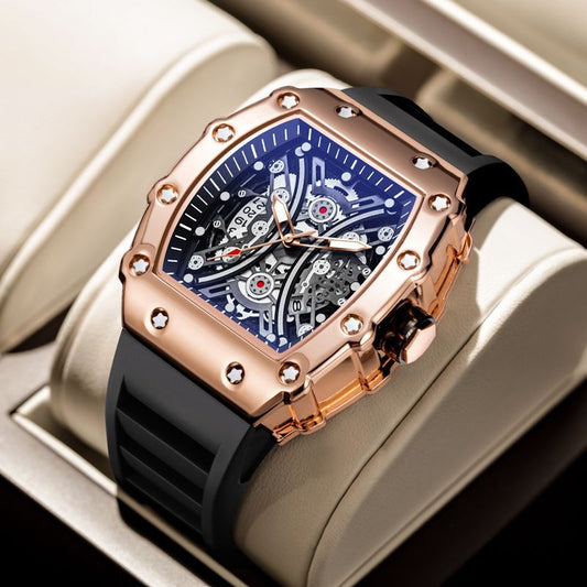 Barrel-shaped New Luxury Men's Quartz Wristwatch